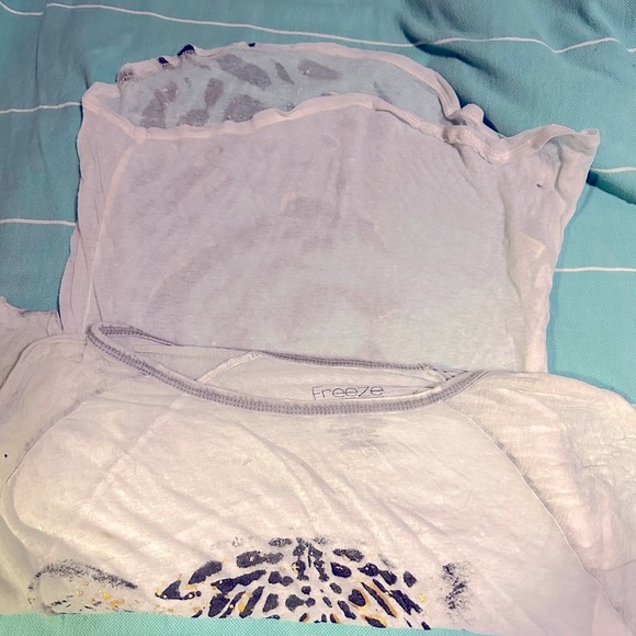 Freeze White Leopard Long Sleeve Sheer Tee - Picture 6 of 7